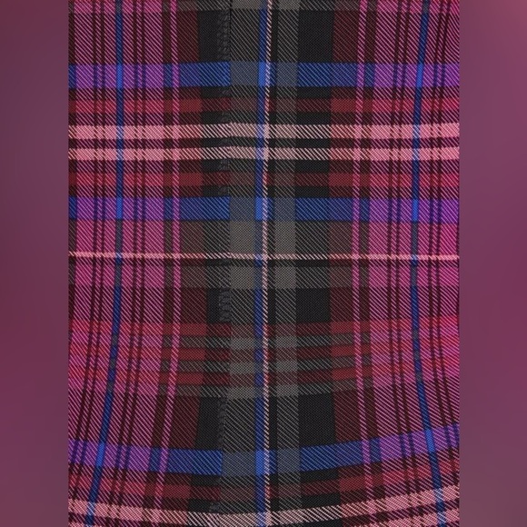 Torrid Sheer Mini Mesh Mock Neck Dress in Plaid Multi - Picture 6 of 9